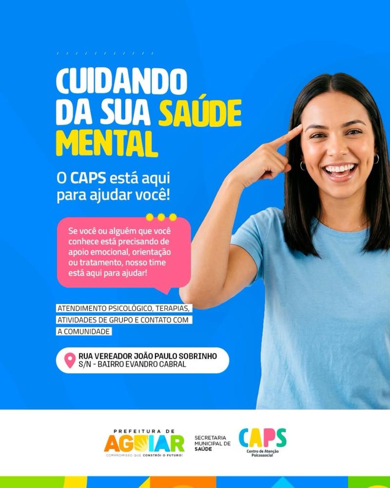 Prefeitura de Aguiar reforça importância da saúde mental e destaca atendimento do CAPS no município