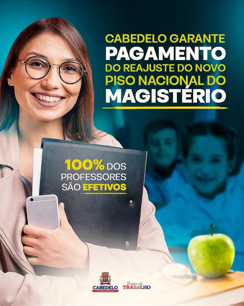 Cabedelo anuncia implantação do reajuste de 14,95% no piso nacional do magistério