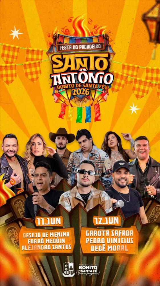 Prefeitura de Bonito de Santa Fé lança programação da Festa de Santo Antônio e inicia contagem regressiva para grande celebração