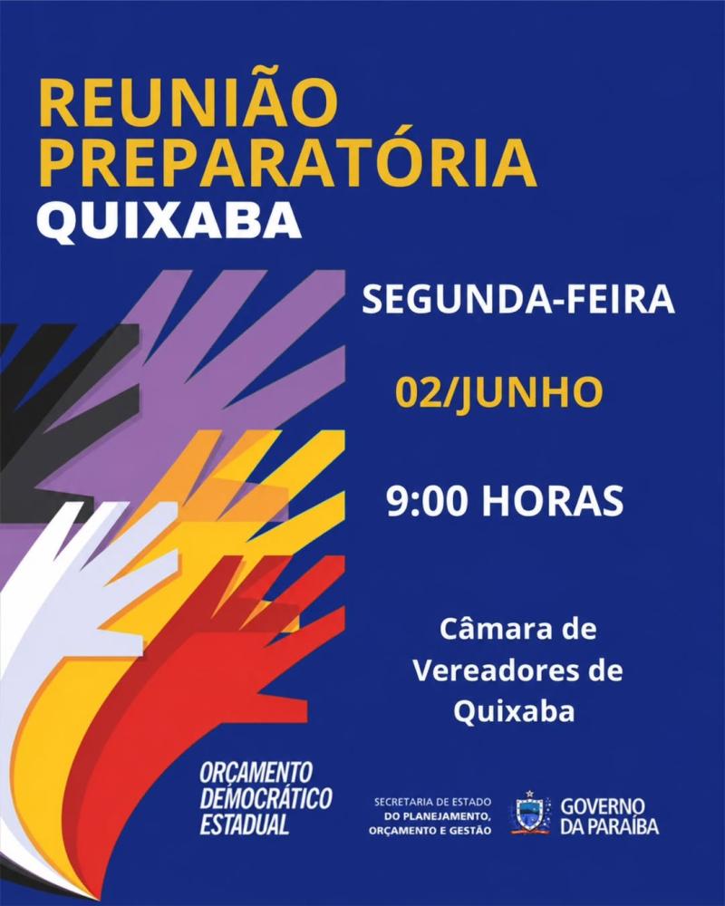 Prefeitura de Quixaba realiza reunião preparatória para o Orçamento Democrático 2026 na próxima segunda-feira(2)