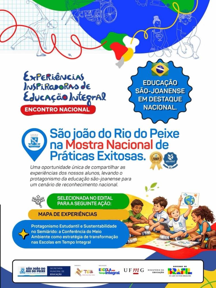 Educação de São João do Rio do Peixe conquista destaque nacional com projeto de educação integral