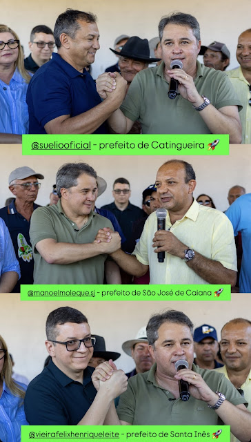 Efraim Filho amplia articulações no Sertão e recebe apoio de mais três prefeitos para 2026