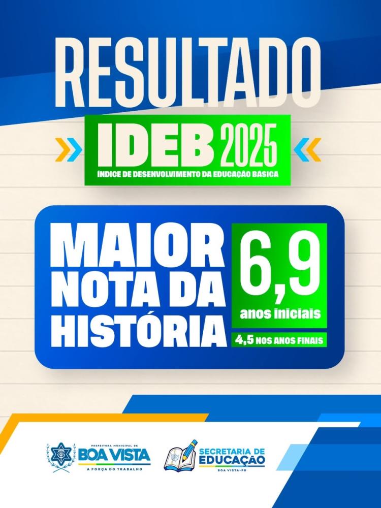 Boa Vista conquista maior nota da história no IDEB e reafirma avanço da educação municipal