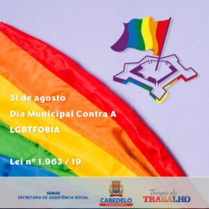Cabedelo celebra Dia Municipal contra a LGBTfobia – 31 de agosto, instituído por Lei desde 2019 