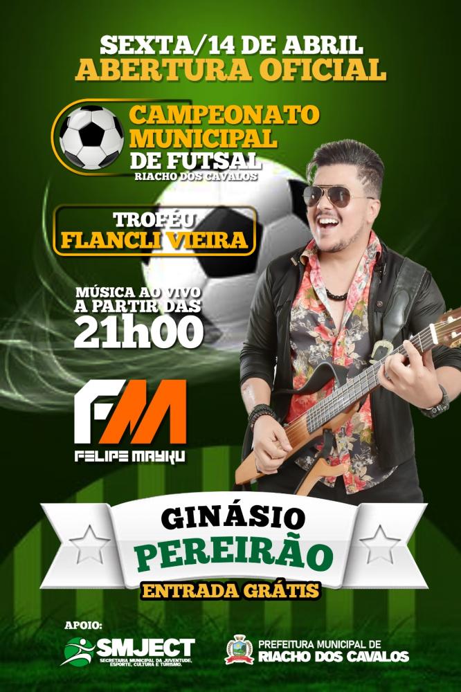 Riacho dos Cavalos abre Campeonato Municipal de Futsal nesta sexta-feira(14)