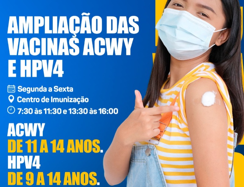 Secretaria de Saúde de Diamante amplia vacinas ACWY e HPV4 para adolescentes