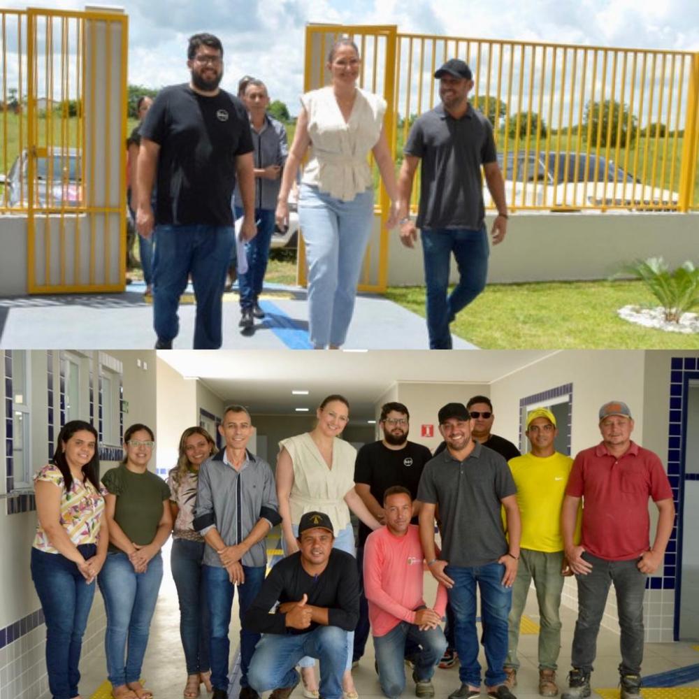 Prefeita de Bom Jesus, Denise Bayma e comitiva acompanha vistoria em Creche 