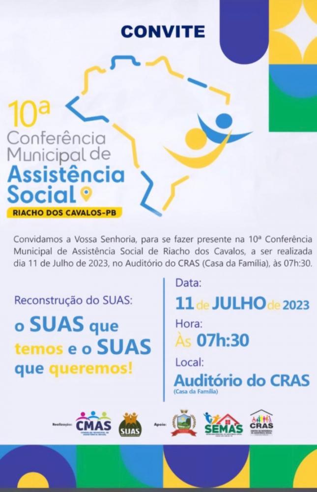 Prefeitura de Riacho dos Cavalos convida população para 10° Conferência Municipal De Assistência Social