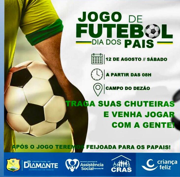 Prefeitura de Diamante comemora Dia dos Pais com Jogo de Futebol e Feijoada