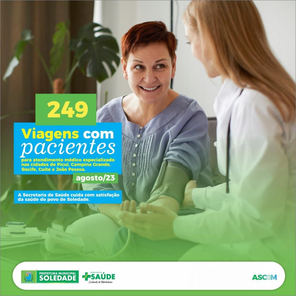 Município de Soledade garante transporte a pacientes em tratamento de alta complexidade em grandes centros
