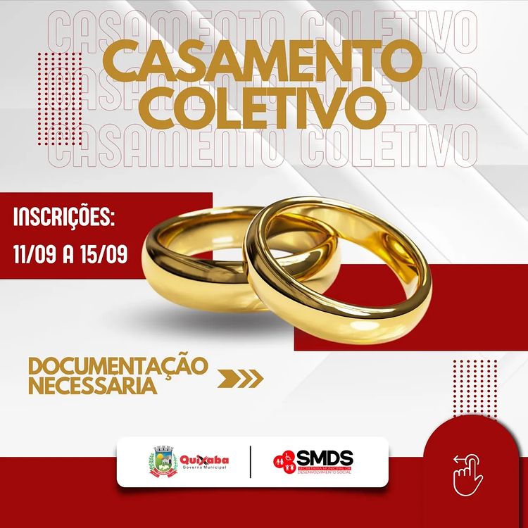 Em Quixaba inscrições para o casamento coletivo segue até sexta-feira (15)