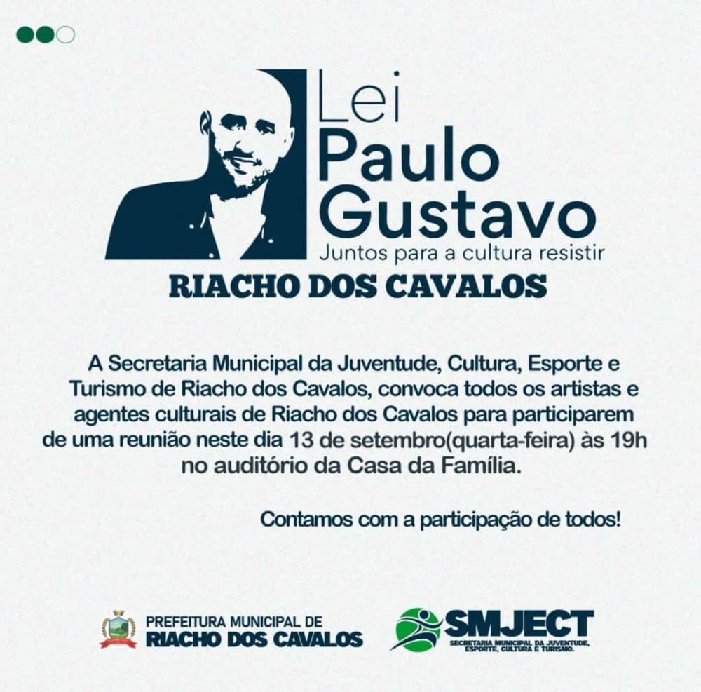 Prefeitura de Riacho dos Cavalos promove reuniões com artistas para garantir participação democrática na execução da Lei Paulo Gustavo
