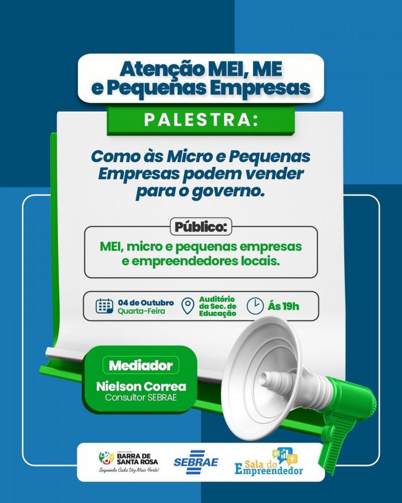 Prefeitura de Barra de Santa Rosa realiza palestra para empreendedores do município