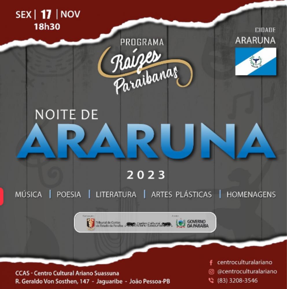 Cultura de Araruna será mostrada nesta sexta-feira no “Programa ‘Raízes Paraibanas” do TCE-PB