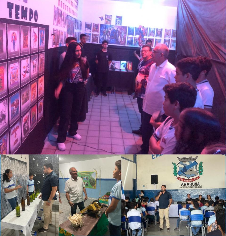 Prefeito de Araruna Vital Costa e secretário de educação prestigiam Feira de Ciências da Escola Municipal João Alves Torres