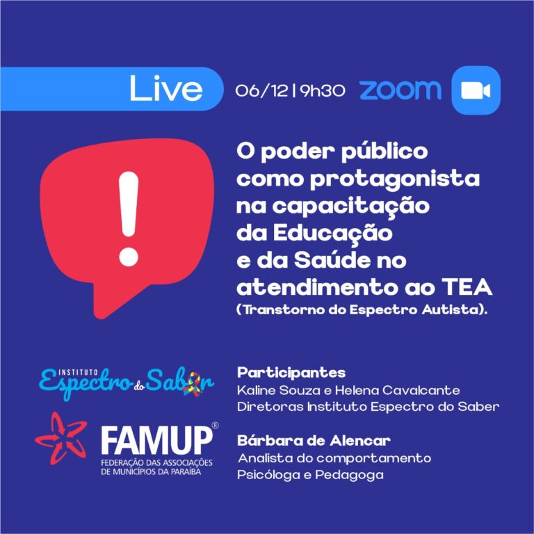 Famup e Instituto Espectro do Saber realizam capacitação sobre o papel do poder público no atendimento ao TEA