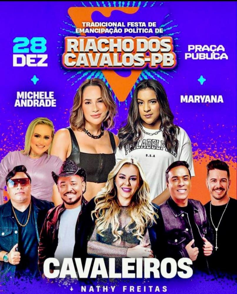 Prefeitura de Riacho dos Cavalos realiza festa de Emancipação Política com Cavaleiros do Forro em Praça Pública