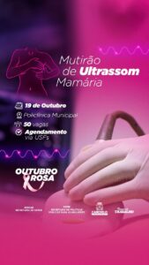 OUTUBRO ROSA Cabedelo vai realizar Mutirão de Ultrassom Mamária 