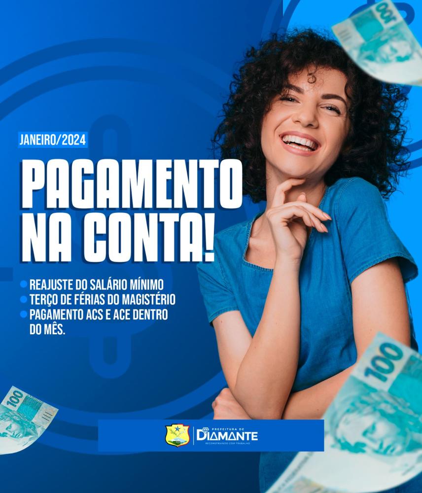 Prefeitura de Diamante paga salários de janeiro aos servidores municipais