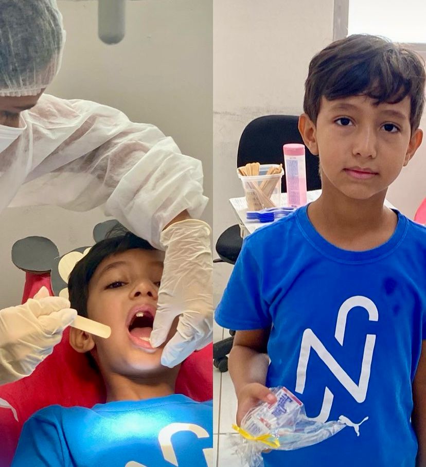 Prefeitura de Diamante promove atividade educativa com aplicação de flúor e distribuição de kits para crianças do Bolsa Família