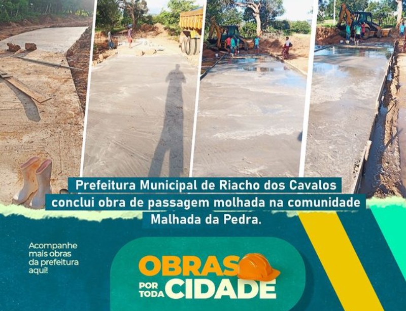 Prefeitura de Riacho dos Cavalos conclui construção de passagem molhada 