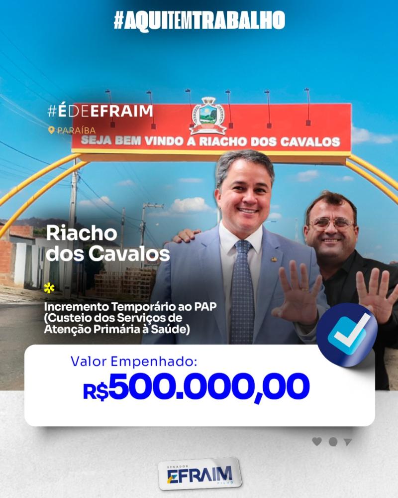 Prefeitura de Riacho dos Cavalos Recebe Investimento Federal de R$ 500 mil para Atenção Primária à Saúde
