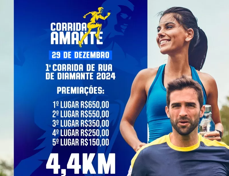 Prefeitura de Diamante divulga programação da 1ª Maratona e Corrida de Rua 