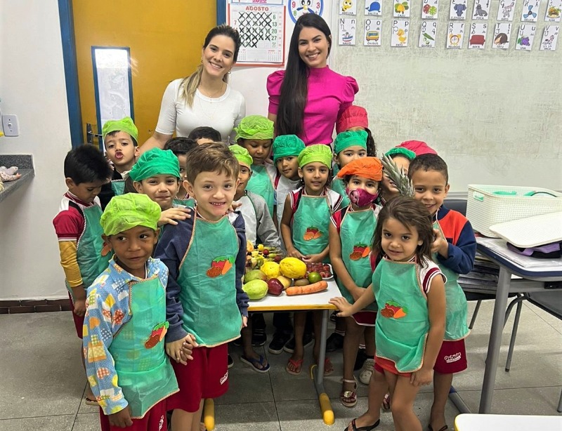 Em Quixaba, em ação do Programa Saúde na Escola, Nutricionistas do Município promovem atividade de educação alimentar na Creche