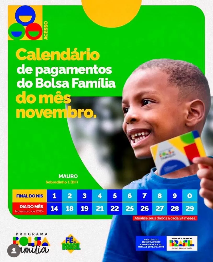 Prefeitura de Quixaba divulga calendário de pagamento do Bolsa Família de novembro