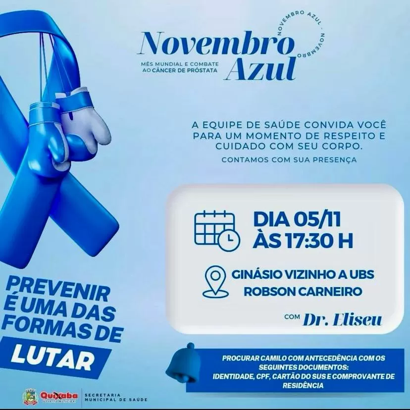 Prefeitura de Quixaba promove ação do Novembro Azul com foco na prevenção ao câncer de próstata
