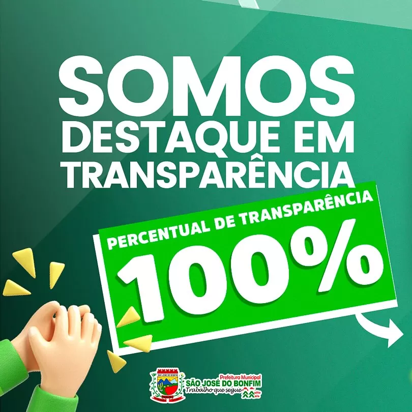 Prefeitura de São José do Bonfim alcança 100% de transparência segundo o Tribunal de Contas da Paraíba