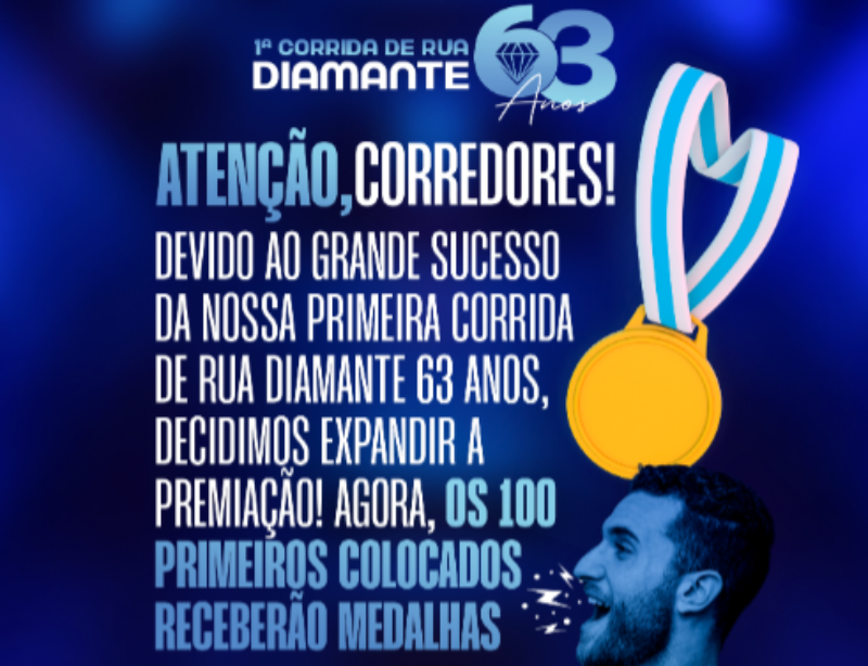 1ª Corrida de Rua de Diamante tem premiação ampliada; saiba mais