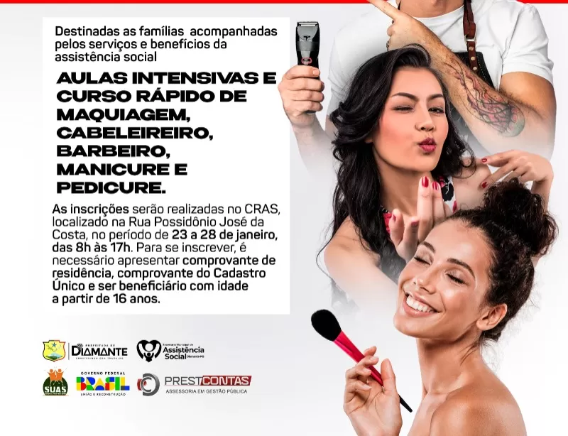 Prefeitura de Diamante oferece Oficinas temáticas gratuitas para famílias acompanhadas