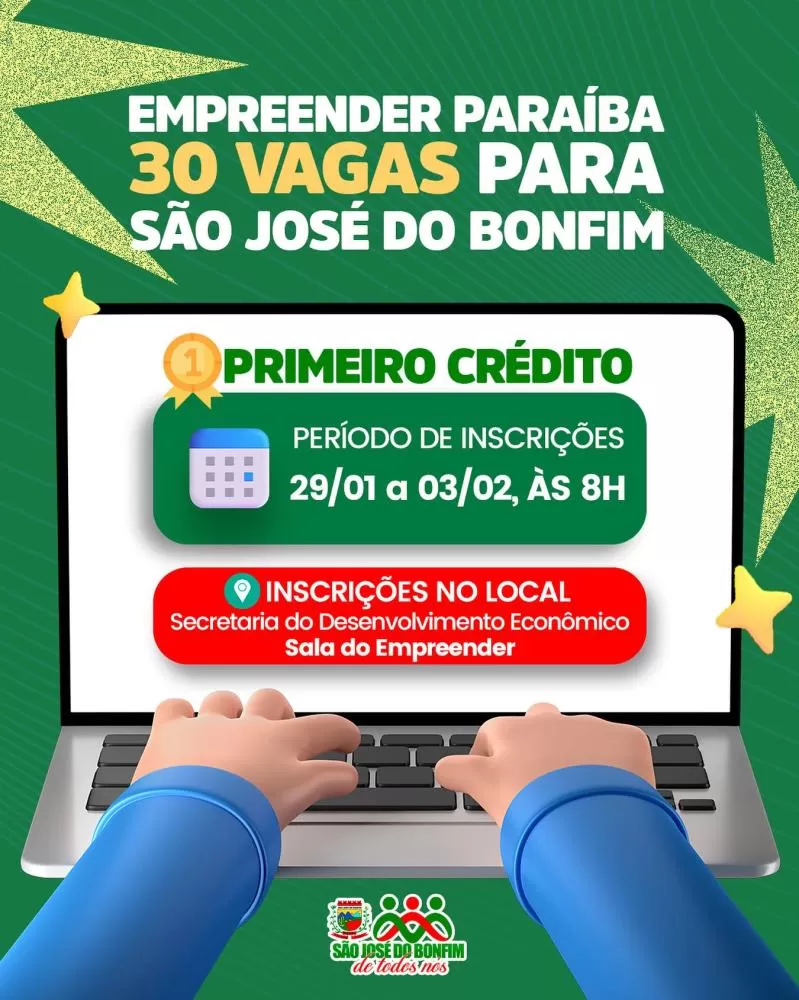São José do Bonfim abre inscrições para o programa Empreender Paraíba