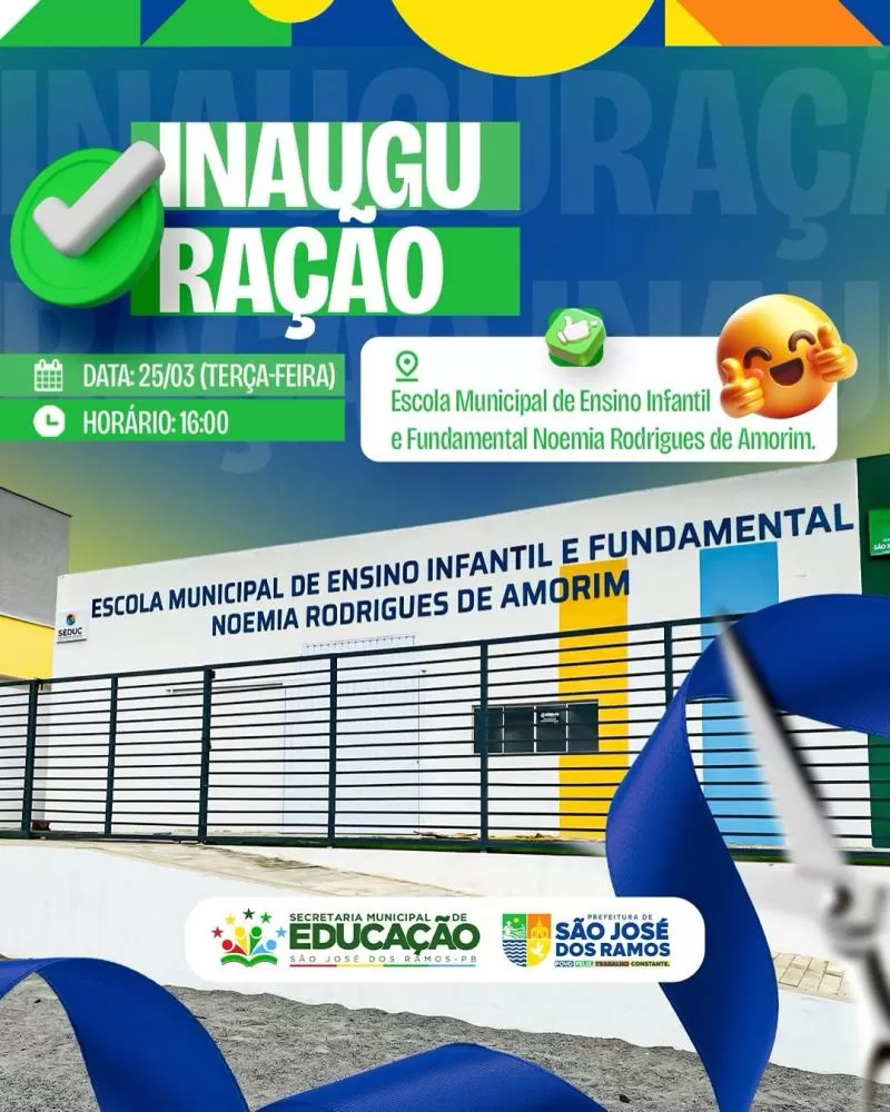 Prefeitura de São José dos Ramos inaugura escola municipal para fortalecer a educação local