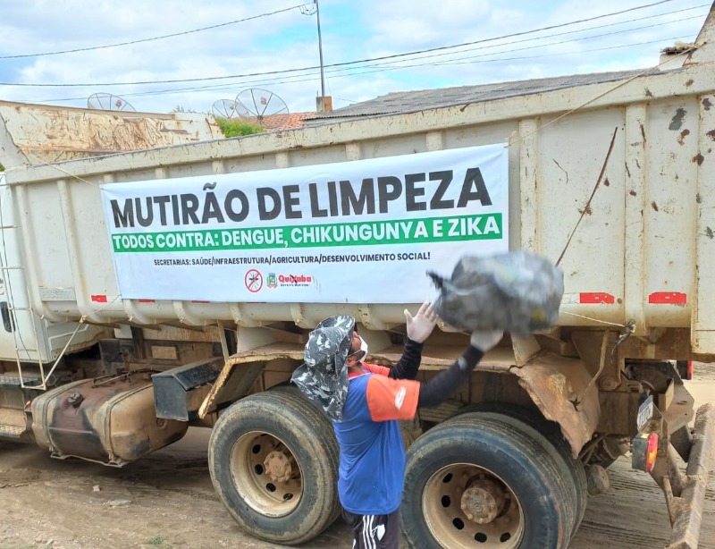 Saúde de Quixaba promove dia D contra o mosquito da Dengue com mutirão de limpeza e trabalho de conscientização junto à população
