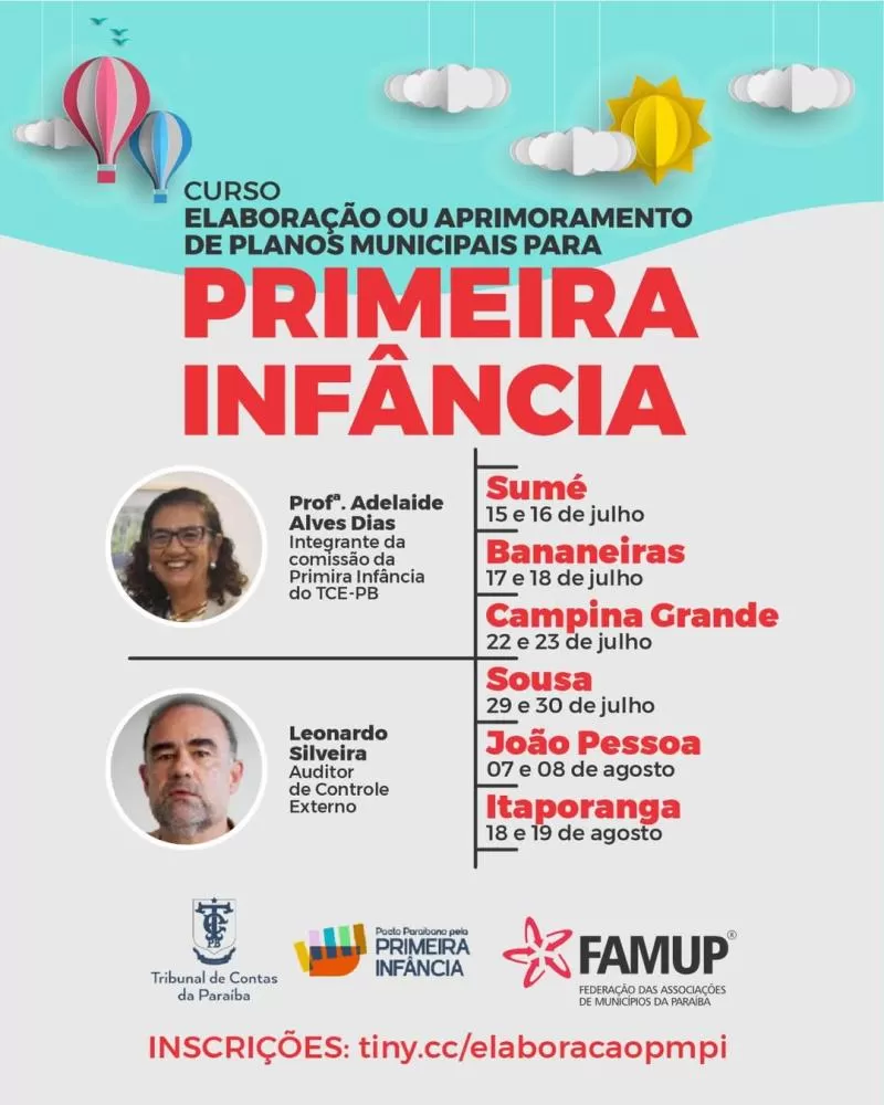 Famup destaca curso do TCE-PB para fortalecimento dos Planos Municipais da Primeira Infância