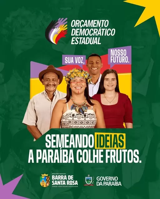 Barra de Santa Rosa será sede do Governo da Paraíba por um dia com realização do Orçamento Democrático Estadual