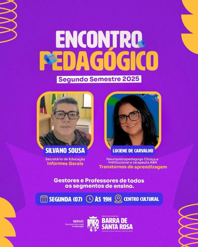 Barra de Santa Rosa promove Encontro Pedagógico para marcar início do segundo semestre letivo