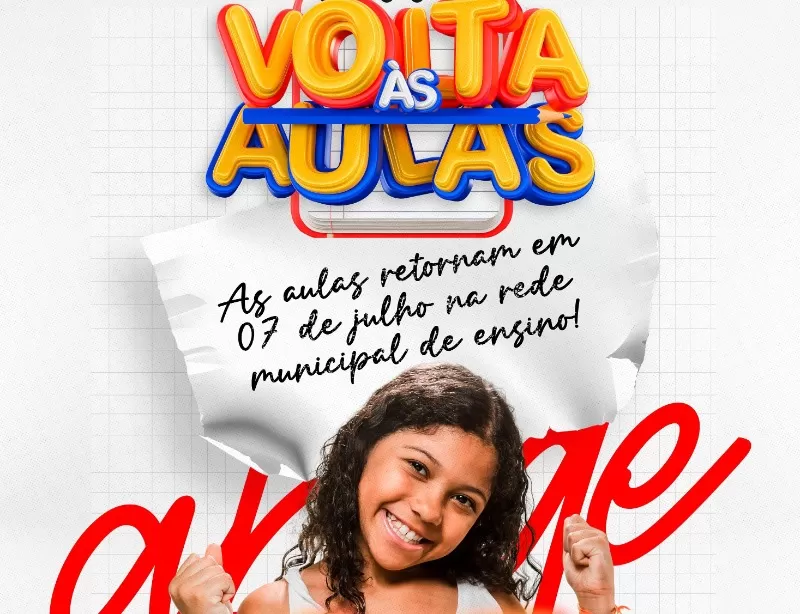 Rede municipal de ensino de Diamante-PB retoma aulas na próxima segunda-feira, 7 de julho