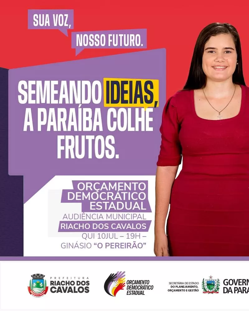 Riacho dos Cavalos se prepara para receber Plenária do Orçamento Democrático Estadual dia 10 de julho