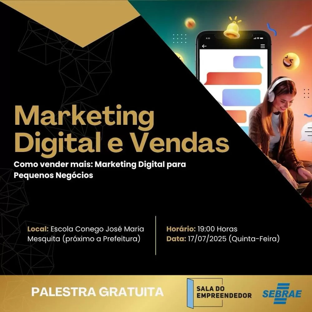 Prefeitura de Caldas Brandão promove palestra sobre Marketing Digital voltada a pequenos e médios empreendedores