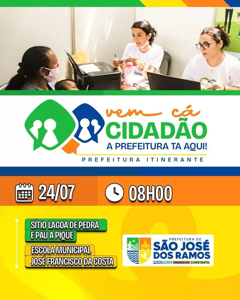 Prefeitura Itinerante leva serviços e cidadania ao Sítio Lagoa de Pedra e Pau a Pique nesta quinta-feira (24)