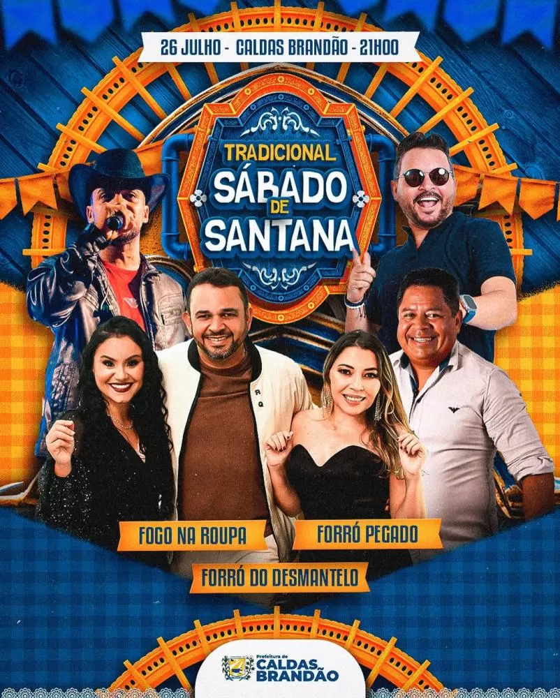 Neste sábado, Caldas Brandão realiza tradicional Sábado de Santana com shows e celebração religiosa