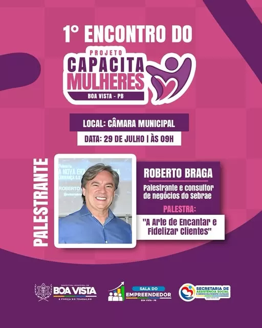 Boa Vista promove 1º Encontro do Projeto Capacita Mulheres com palestra voltada ao empreendedorismo feminino