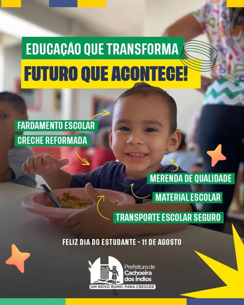 Prefeitura de Cachoeira dos Índios reforça investimentos na educação para garantir futuro melhor
