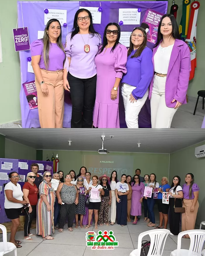 São José do Bonfim promove encontro do Agosto Lilás com foco no combate à violência contra a mulher