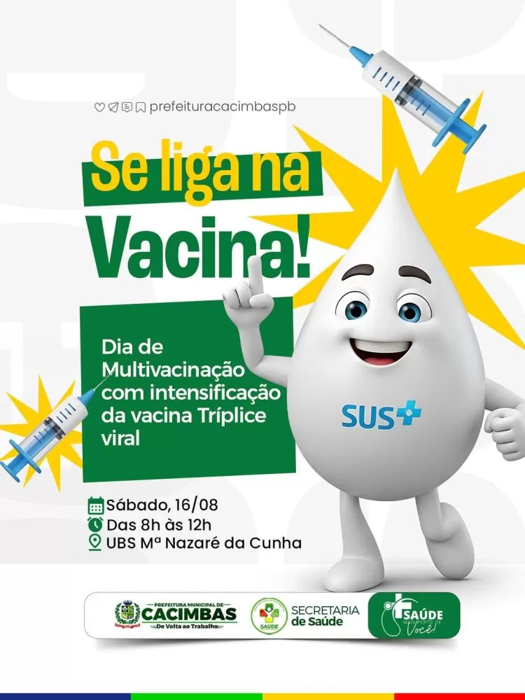 Cacimbas realiza Dia D de Multivacinação neste sábado (16)