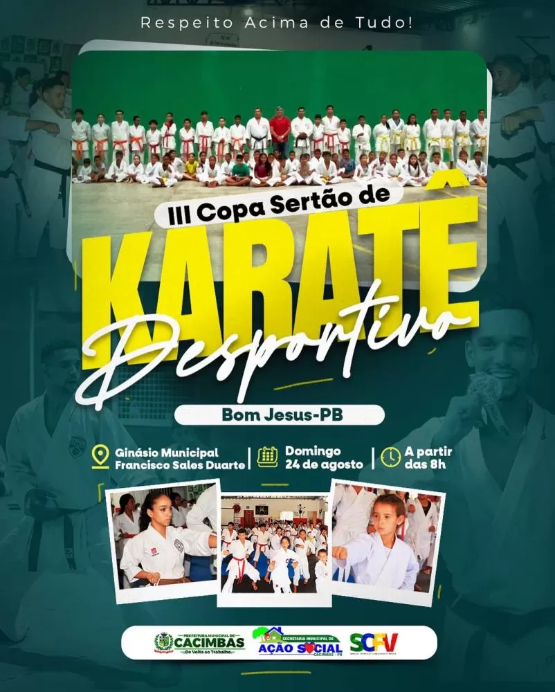 Atletas de Cacimbas vão disputar a III Copa Sertão de Karatê Desportivo