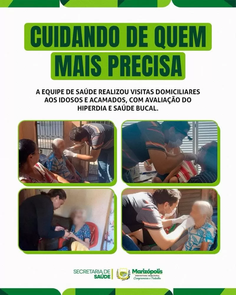 Marizópolis leva saúde e cuidado direto ao lar de idosos e acamados